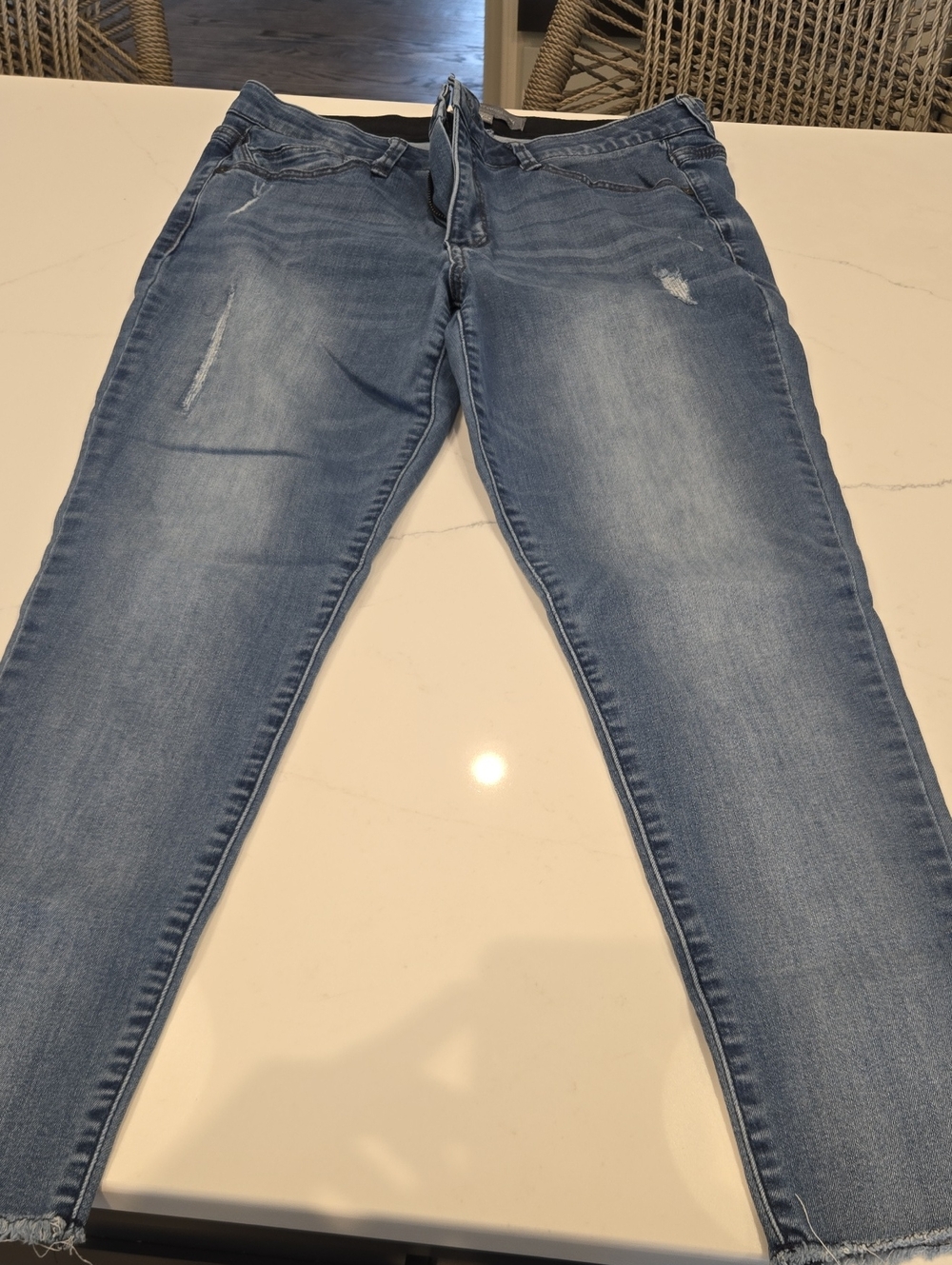 Wit & Wisdom Medium Blue Skinny Jeans with Light Distressing